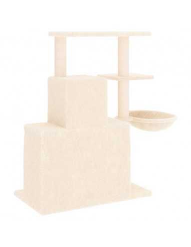 Albero per Gatti con Tiragraffi in Sisal Crema 83 cm