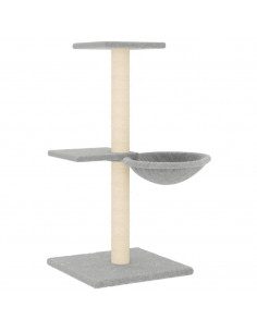 Albero per Gatti con Tiragraffi in Sisal Grigio Chiaro 72 cm 2