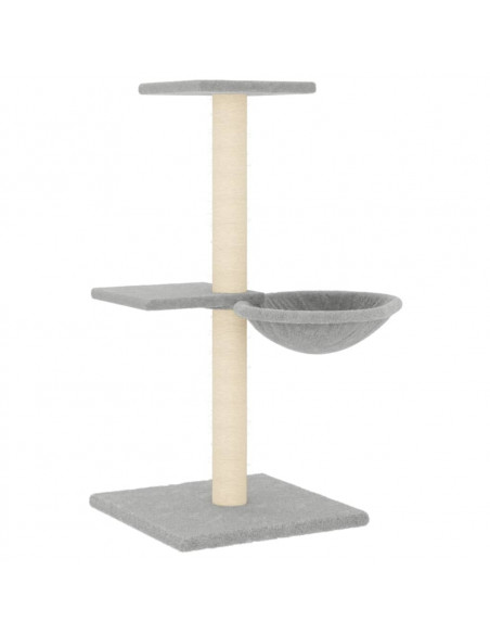 Albero per Gatti con Tiragraffi in Sisal Grigio Chiaro 72 cm
