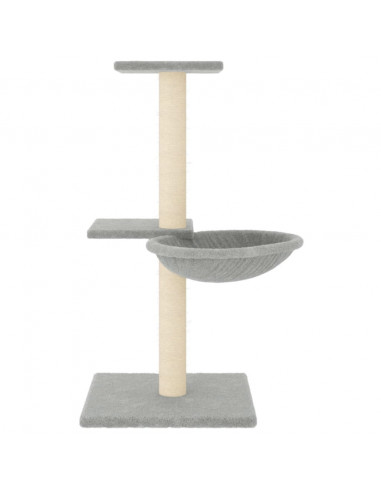 Albero per Gatti con Tiragraffi in Sisal Grigio Chiaro 72 cm