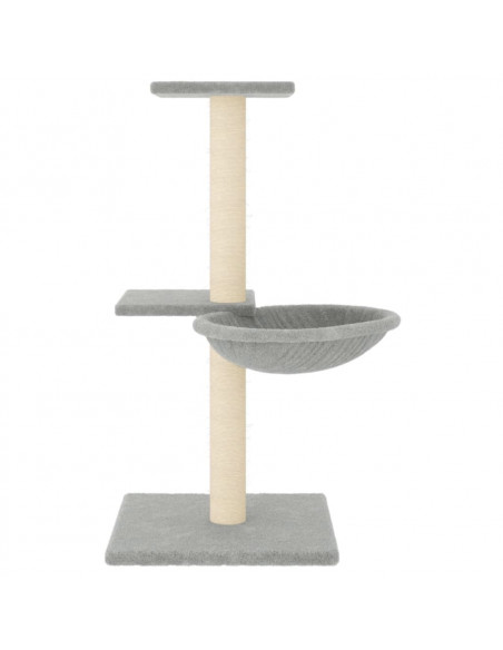 Albero per Gatti con Tiragraffi in Sisal Grigio Chiaro 72 cm