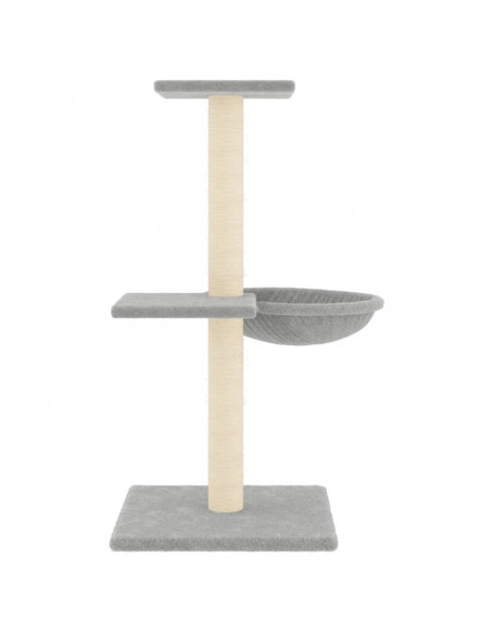 Albero per Gatti con Tiragraffi in Sisal Grigio Chiaro 72 cm