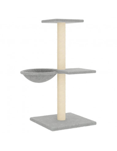 Albero per Gatti con Tiragraffi in Sisal Grigio Chiaro 72 cm