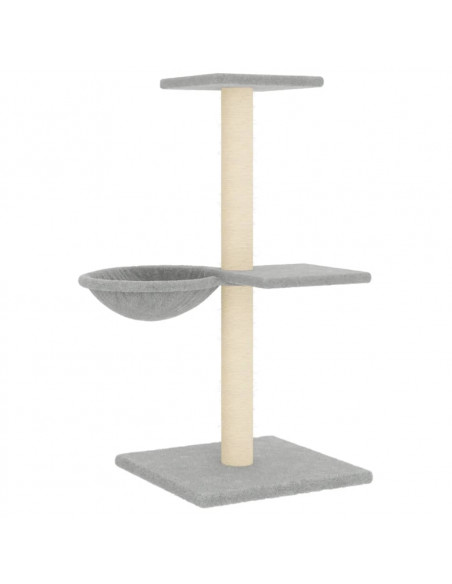 Albero per Gatti con Tiragraffi in Sisal Grigio Chiaro 72 cm