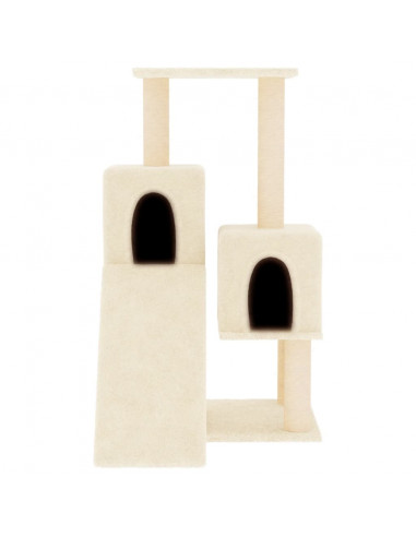 Albero per Gatti con Tiragraffi in Sisal Crema 82 cm