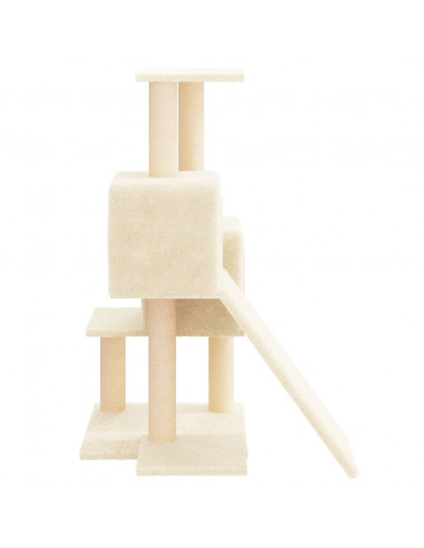 Albero per Gatti con Tiragraffi in Sisal Crema 82 cm