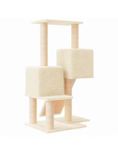 Albero per Gatti con Tiragraffi in Sisal Crema 82 cm