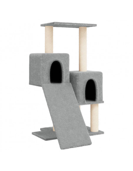 Albero per Gatti con Tiragraffi in Sisal Grigio Chiaro 82 cm