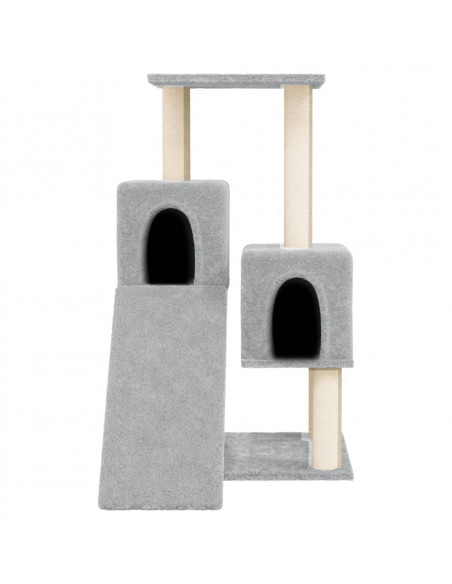 Albero per Gatti con Tiragraffi in Sisal Grigio Chiaro 82 cm