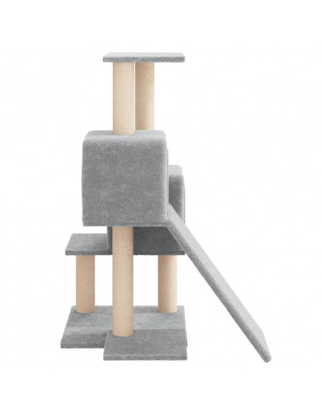 Albero per Gatti con Tiragraffi in Sisal Grigio Chiaro 82 cm