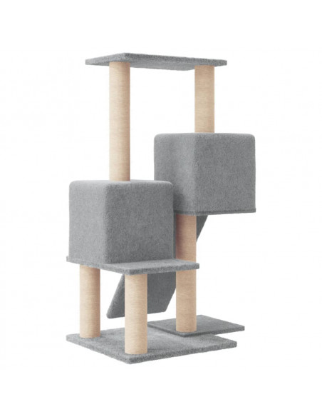 Albero per Gatti con Tiragraffi in Sisal Grigio Chiaro 82 cm