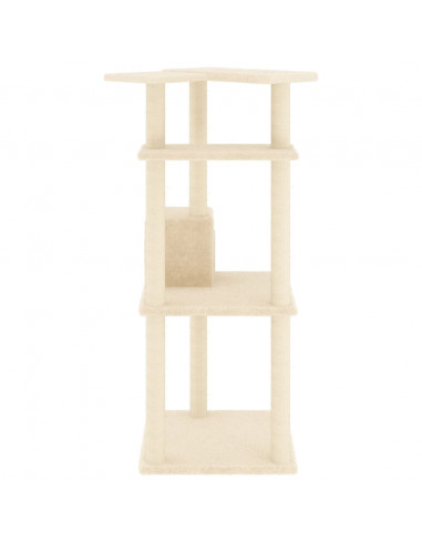 Albero per Gatti con Tiragraffi in Sisal Crema 123 cm