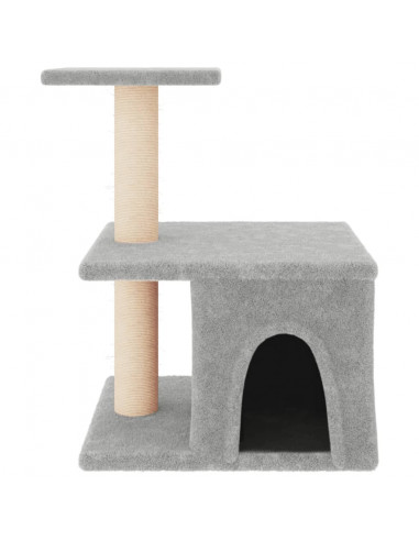 Albero per Gatti con Tiragraffi in Sisal Grigio Chiaro 48 cm