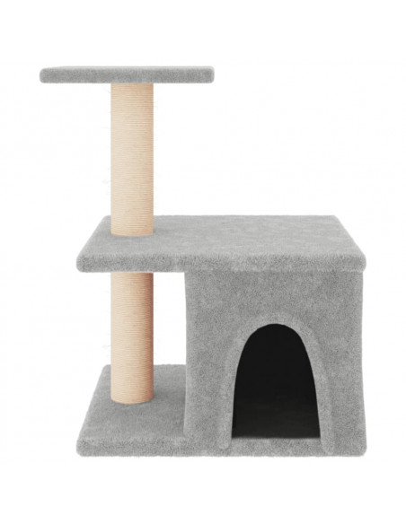 Albero per Gatti con Tiragraffi in Sisal Grigio Chiaro 48 cm