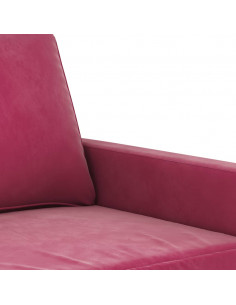 Set di Divani 2 pz con Cuscini Rosso Vino in Velluto