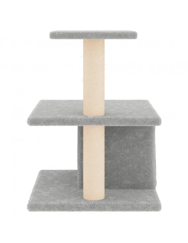 Albero per Gatti con Tiragraffi in Sisal Grigio Chiaro 48 cm