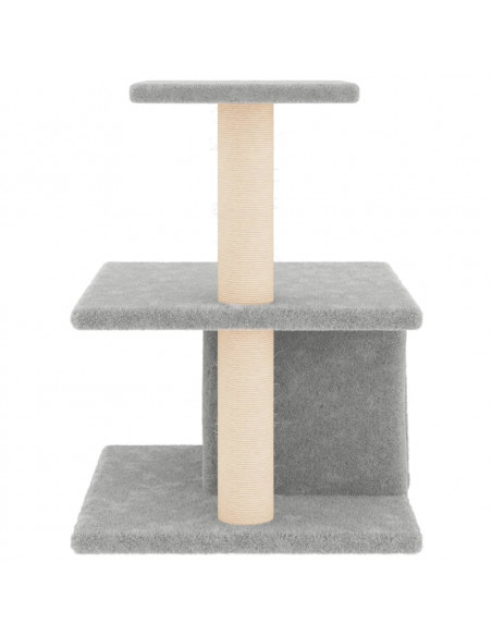 Albero per Gatti con Tiragraffi in Sisal Grigio Chiaro 48 cm