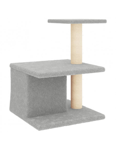 Albero per Gatti con Tiragraffi in Sisal Grigio Chiaro 48 cm