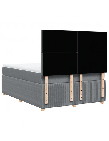 Giroletto a Molle con Materasso Grigio Chiaro 140x200cm Tessuto