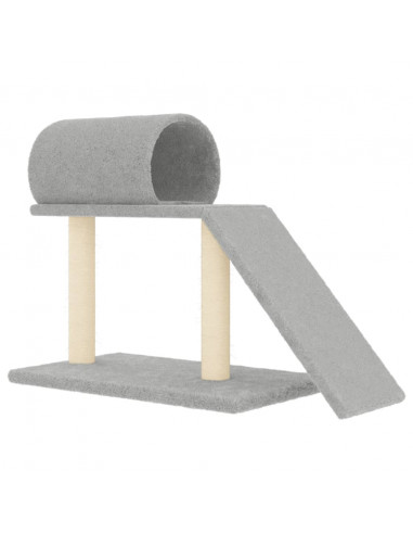 Pali Tiragraffi Gatti Tunnel e Scaletta Grigio Chiaro 55,5 cm