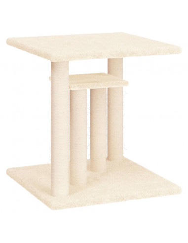 Pali Tiragraffi per Gatti con Piattaforme Crema 50 cm