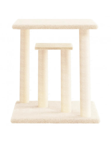 Pali Tiragraffi per Gatti con Piattaforme Crema 50 cm