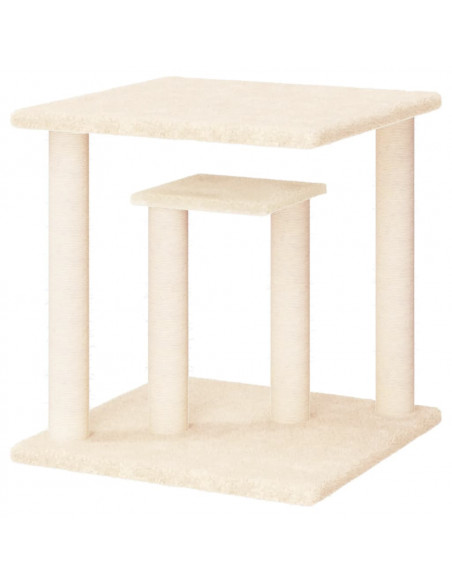 Pali Tiragraffi per Gatti con Piattaforme Crema 50 cm