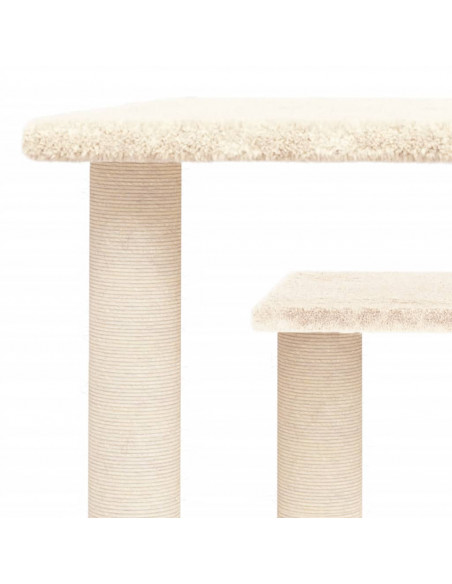 Pali Tiragraffi per Gatti con Piattaforme Crema 50 cm
