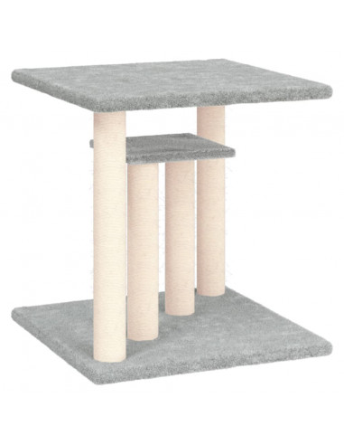 Pali Tiragraffi per Gatti con Piattaforme Grigio Chiaro 50 cm
