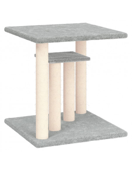 Pali Tiragraffi per Gatti con Piattaforme Grigio Chiaro 50 cm