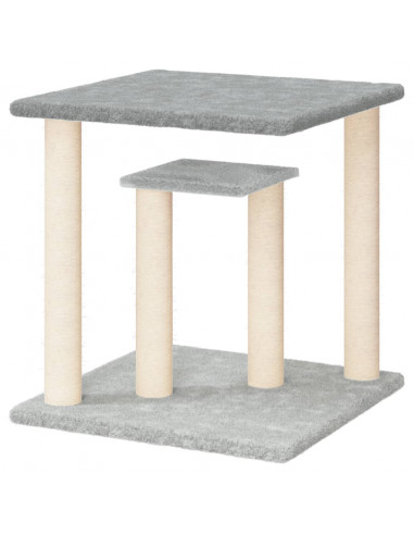 Pali Tiragraffi per Gatti con Piattaforme Grigio Chiaro 50 cm
