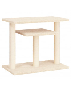Pali Tiragraffi per Gatti con Piattaforme Crema 62,5 cm 2