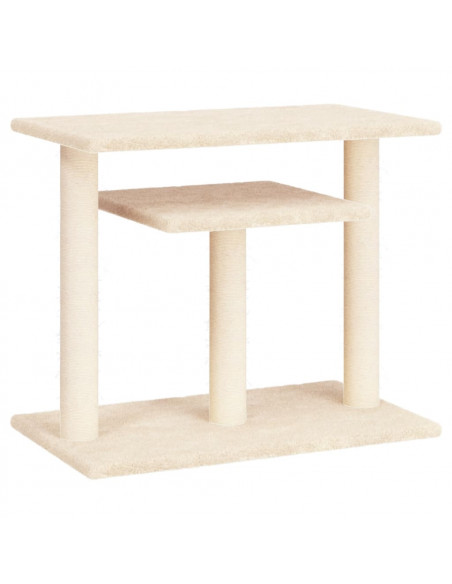 Pali Tiragraffi per Gatti con Piattaforme Crema 62,5 cm