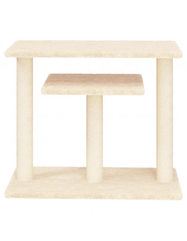 Pali Tiragraffi per Gatti con Piattaforme Crema 62,5 cm