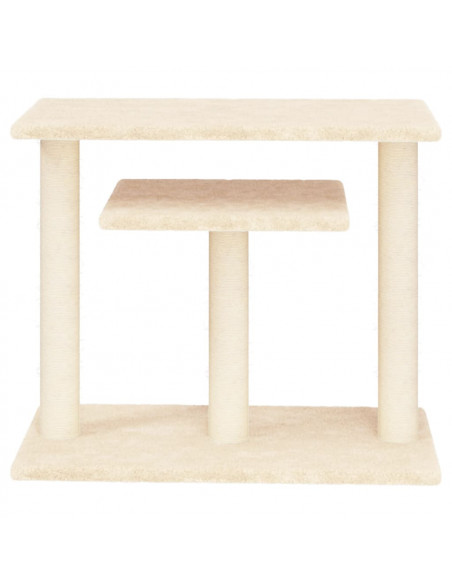Pali Tiragraffi per Gatti con Piattaforme Crema 62,5 cm