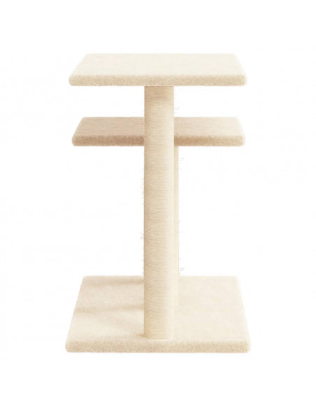 Pali Tiragraffi per Gatti con Piattaforme Crema 62,5 cm