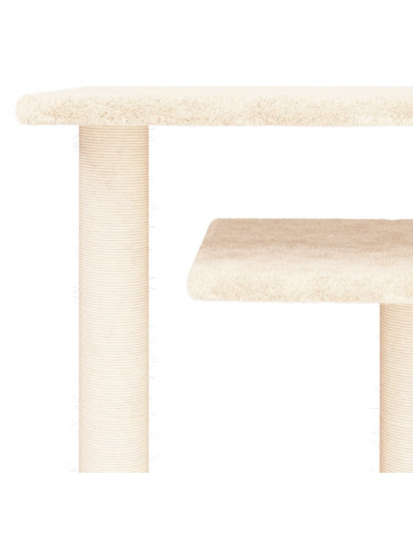 Pali Tiragraffi per Gatti con Piattaforme Crema 62,5 cm