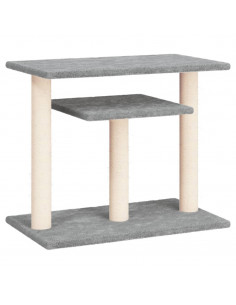 Pali Tiragraffi per Gatti con Piattaforme Grigio Chiaro 62,5 cm 2