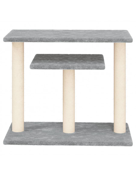 Pali Tiragraffi per Gatti con Piattaforme Grigio Chiaro 62,5 cm