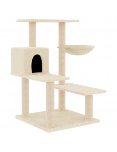 Albero per Gatti con Tiragraffi in Sisal Crema 82,5 cm 2