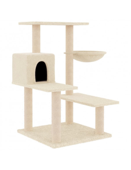 Albero per Gatti con Tiragraffi in Sisal Crema 82,5 cm