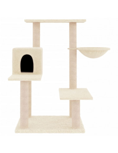Albero per Gatti con Tiragraffi in Sisal Crema 82,5 cm