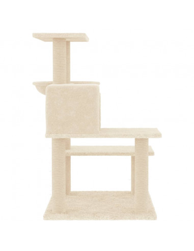 Albero per Gatti con Tiragraffi in Sisal Crema 82,5 cm