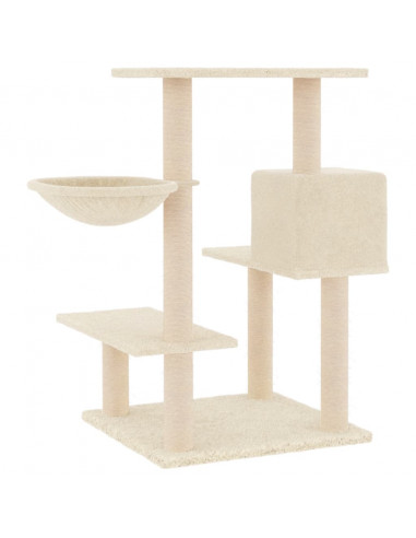 Albero per Gatti con Tiragraffi in Sisal Crema 82,5 cm