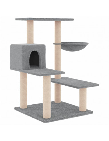 Albero per Gatti con Tiragraffi in Sisal Grigio Chiaro 82,5 cm