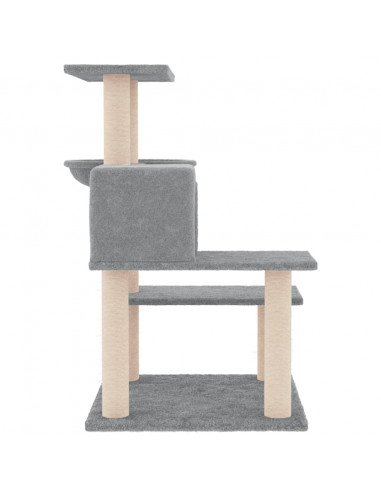 Albero per Gatti con Tiragraffi in Sisal Grigio Chiaro 82,5 cm