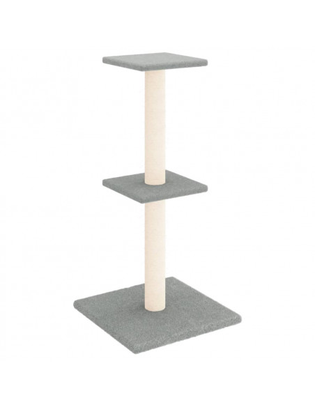 Albero per Gatti con Tiragraffi in Sisal Grigio Chiaro 73 cm