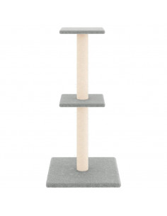 Albero per Gatti con Tiragraffi in Sisal Grigio Chiaro 73 cm 2