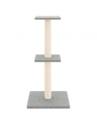 Albero per Gatti con Tiragraffi in Sisal Grigio Chiaro 73 cm