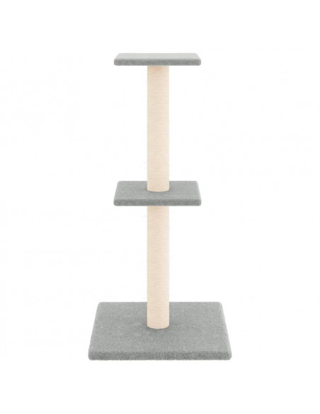 Albero per Gatti con Tiragraffi in Sisal Grigio Chiaro 73 cm